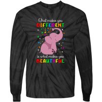 What Makes You Different Elephant Autism Awareness Day Tie-Dye Long Sleeve Shirt