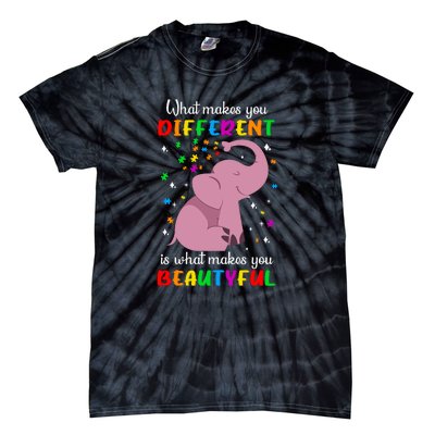 What Makes You Different Elephant Autism Awareness Day Tie-Dye T-Shirt