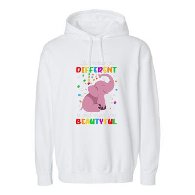 What Makes You Different Elephant Autism Awareness Day Garment-Dyed Fleece Hoodie