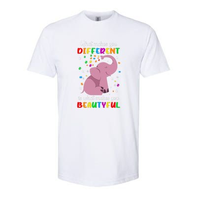 What Makes You Different Elephant Autism Awareness Day Softstyle CVC T-Shirt