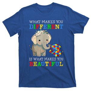 What Makes You Different Elephant Mom Autism Awareness T-Shirt