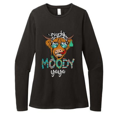 Western Moody Yaya Sunglasses Highland Cows Country Lover Womens CVC Long Sleeve Shirt