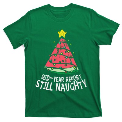 Watermelon Mid Year Report Still Naughty Christmas In July T-Shirt