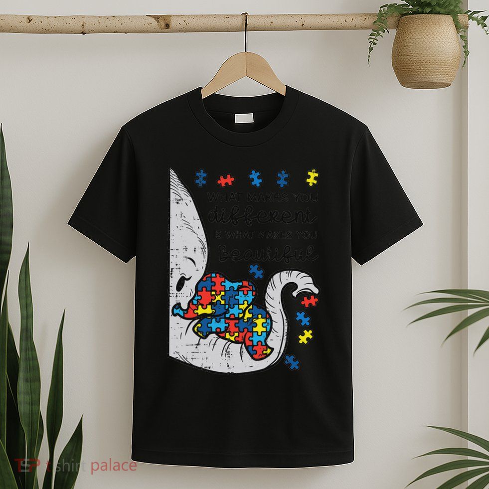 What Makes You Different Beautiful Elephant Autism Awareness T-Shirt