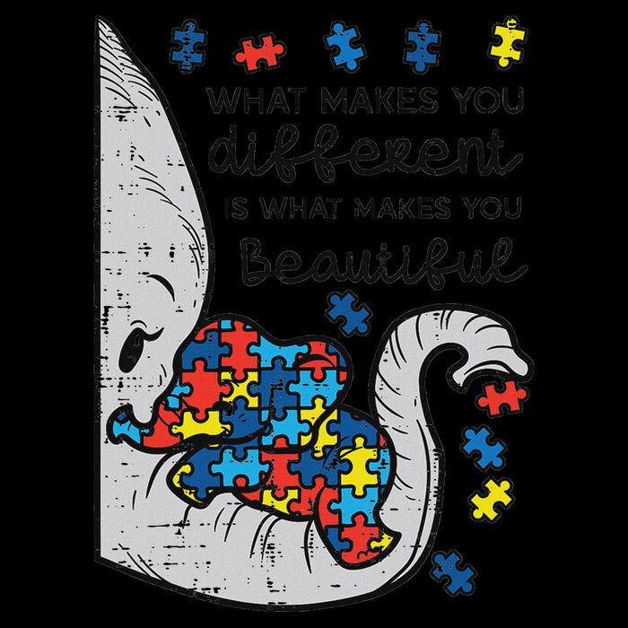 What Makes You Different Beautiful Elephant Autism Awareness Mousepad