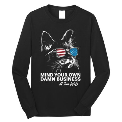 Walz Mind Your Own Damn Business Harris Waltz Cat Lady Long Sleeve Shirt