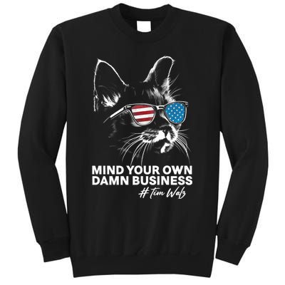 Walz Mind Your Own Damn Business Harris Waltz Cat Lady Sweatshirt