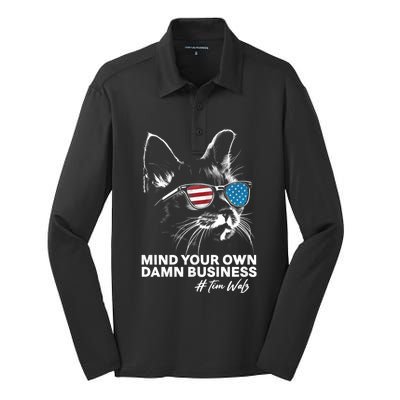 Walz Mind Your Own Damn Business Harris Waltz Cat Lady Silk Touch Performance Long Sleeve Polo