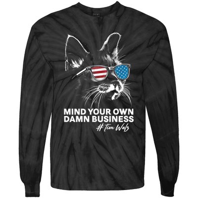 Walz Mind Your Own Damn Business Harris Waltz Cat Lady Tie-Dye Long Sleeve Shirt