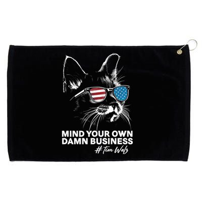 Walz Mind Your Own Damn Business Harris Waltz Cat Lady Grommeted Golf Towel