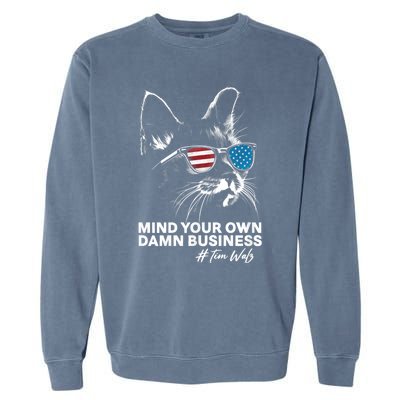 Walz Mind Your Own Damn Business Harris Waltz Cat Lady Garment-Dyed Sweatshirt