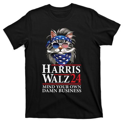 Walz Mind Your Own Damn Business Harris Waltz Cat Lady T-Shirt