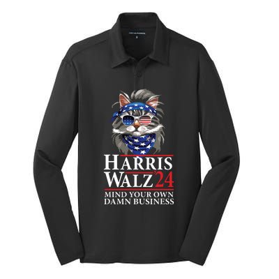 Walz Mind Your Own Damn Business Harris Waltz Cat Lady Silk Touch Performance Long Sleeve Polo