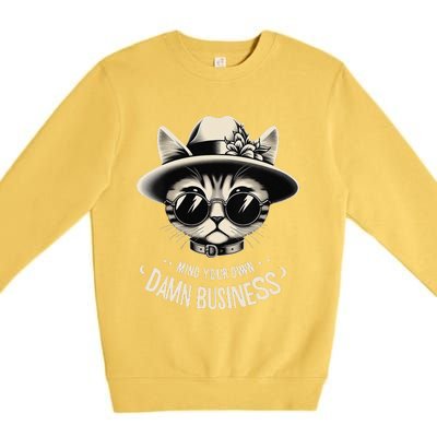 Walz Mind Your Own Damn Business Harris Waltz Cat Lady Premium Crewneck Sweatshirt