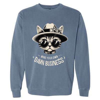 Walz Mind Your Own Damn Business Harris Waltz Cat Lady Garment-Dyed Sweatshirt