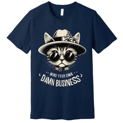 Walz Mind Your Own Damn Business Harris Waltz Cat Lady Premium T-Shirt