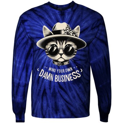 Walz Mind Your Own Damn Business Harris Waltz Cat Lady Tie-Dye Long Sleeve Shirt