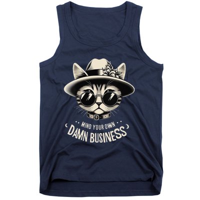 Walz Mind Your Own Damn Business Harris Waltz Cat Lady Tank Top