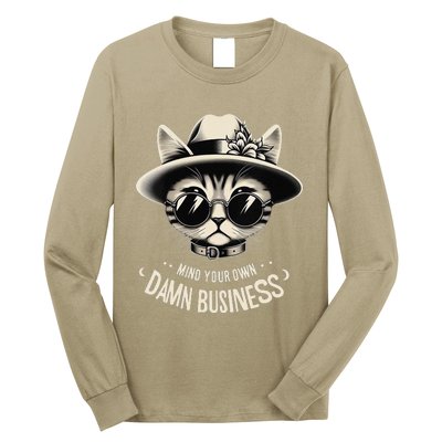 Walz Mind Your Own Damn Business Harris Waltz Cat Lady Long Sleeve Shirt