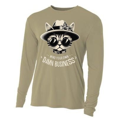 Walz Mind Your Own Damn Business Harris Waltz Cat Lady Cooling Performance Long Sleeve Crew