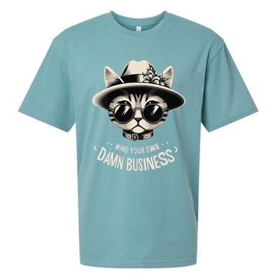 Walz Mind Your Own Damn Business Harris Waltz Cat Lady Sueded Cloud Jersey T-Shirt