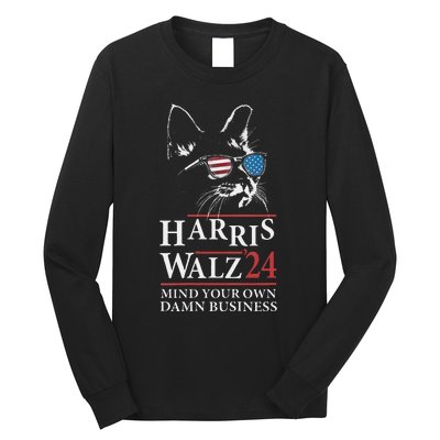 Walz Mind Your Own Damn Business Harris Waltz Cat Lady Long Sleeve Shirt