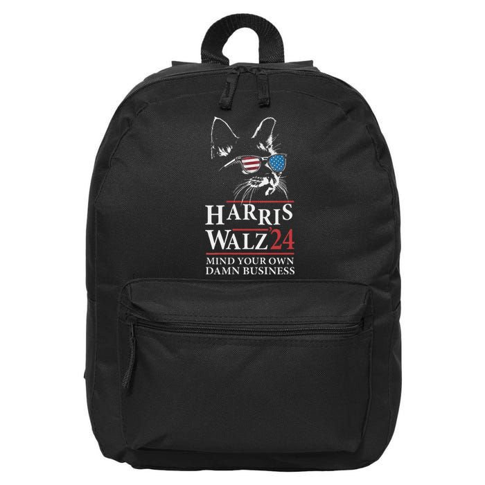 Walz Mind Your Own Damn Business Harris Waltz Cat Lady 16 in Basic Backpack