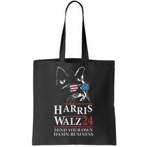 Walz Mind Your Own Damn Business Harris Waltz Cat Lady Tote Bag