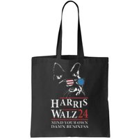 Walz Mind Your Own Damn Business Harris Waltz Cat Lady Tote Bag