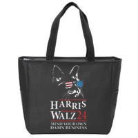 Walz Mind Your Own Damn Business Harris Waltz Cat Lady Zip Tote Bag