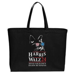 Walz Mind Your Own Damn Business Harris Waltz Cat Lady Cotton Canvas Jumbo Tote