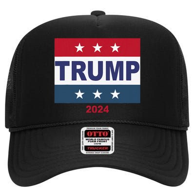 Trump 45 47 Support 2024 Election Day Your Vote Matters  High Crown Mesh Back Trucker Hat