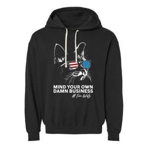 Walz Mind Your Own Damn Business Harris Waltz Cat Lady Garment-Dyed Fleece Hoodie