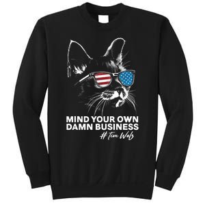 Walz Mind Your Own Damn Business Harris Waltz Cat Lady Sweatshirt