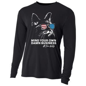 Walz Mind Your Own Damn Business Harris Waltz Cat Lady Cooling Performance Long Sleeve Crew