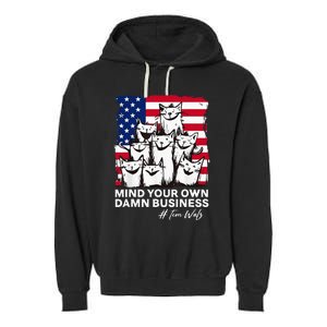 Walz Mind Your Own Damn Business Harris Waltz Cat Lady Garment-Dyed Fleece Hoodie