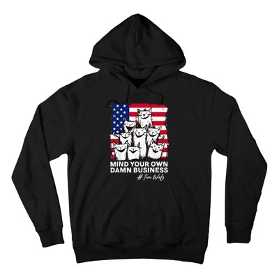 Walz Mind Your Own Damn Business Harris Waltz Cat Lady Hoodie