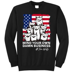 Walz Mind Your Own Damn Business Harris Waltz Cat Lady Sweatshirt