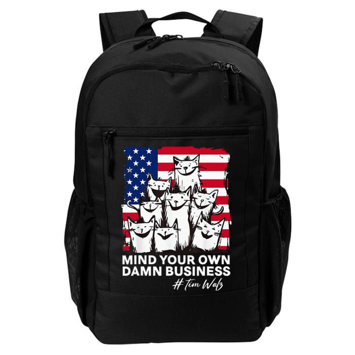 Walz Mind Your Own Damn Business Harris Waltz Cat Lady Daily Commute Backpack