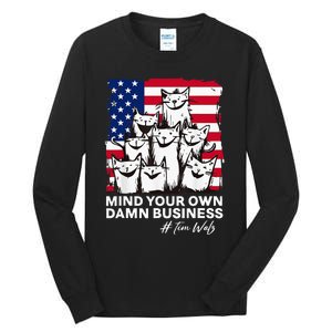 Walz Mind Your Own Damn Business Harris Waltz Cat Lady Tall Long Sleeve T-Shirt