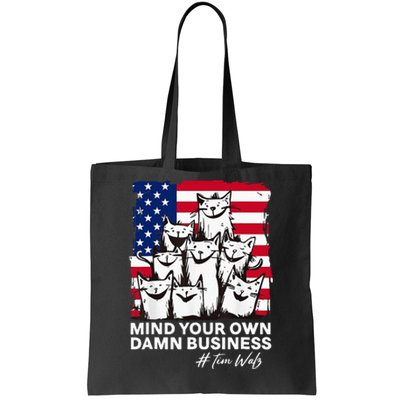 Walz Mind Your Own Damn Business Harris Waltz Cat Lady Tote Bag