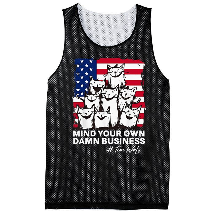 Walz Mind Your Own Damn Business Harris Waltz Cat Lady Mesh Reversible Basketball Jersey Tank