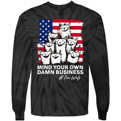 Walz Mind Your Own Damn Business Harris Waltz Cat Lady Tie-Dye Long Sleeve Shirt