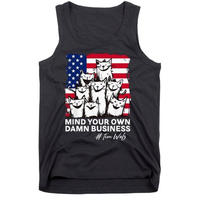 Walz Mind Your Own Damn Business Harris Waltz Cat Lady Tank Top