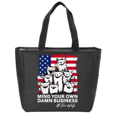 Walz Mind Your Own Damn Business Harris Waltz Cat Lady Zip Tote Bag