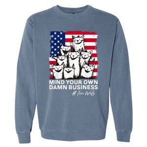 Walz Mind Your Own Damn Business Harris Waltz Cat Lady Garment-Dyed Sweatshirt