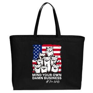 Walz Mind Your Own Damn Business Harris Waltz Cat Lady Cotton Canvas Jumbo Tote