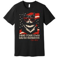 Walz Mind Your Own Damn Business Harris Waltz Cat Lady Premium T-Shirt