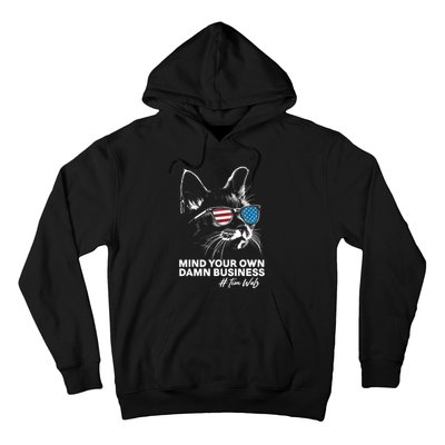 Walz Mind Your Own Damn Business Harris Waltz Cat Lady Hoodie