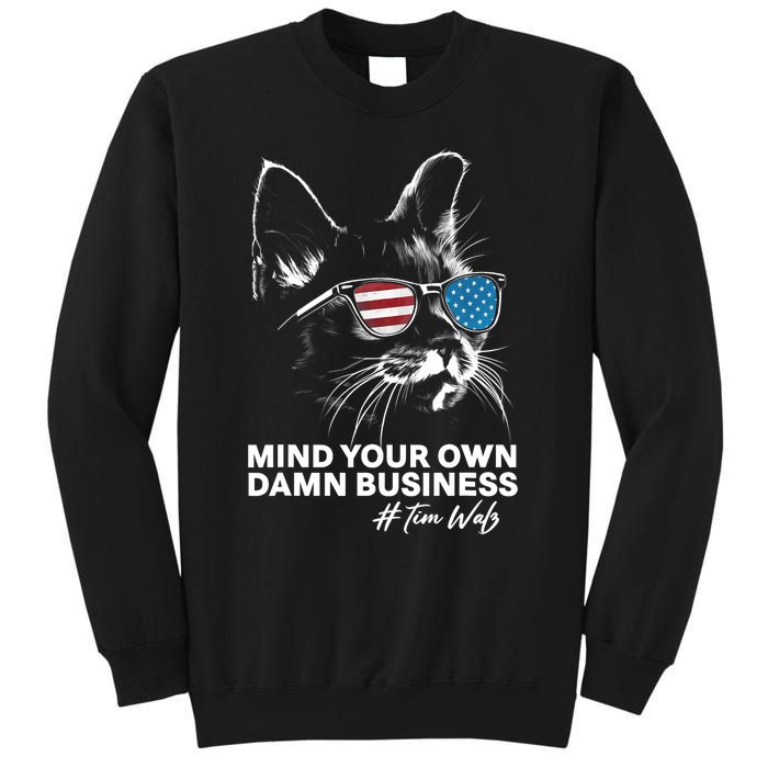 Walz Mind Your Own Damn Business Harris Waltz Cat Lady Sweatshirt